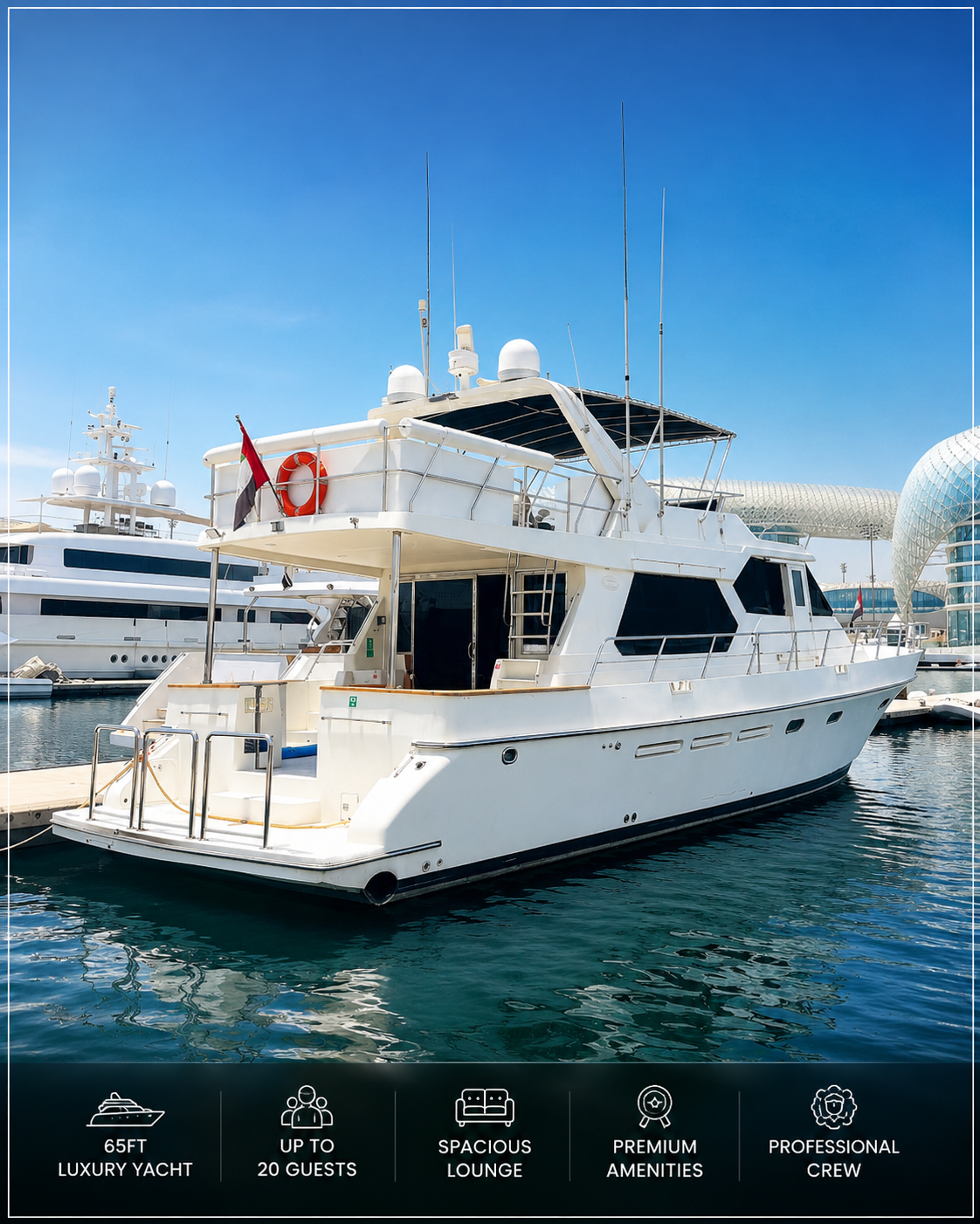 Hamdan 65FT Luxury Yacht Charter Dubai | Get My Yachts