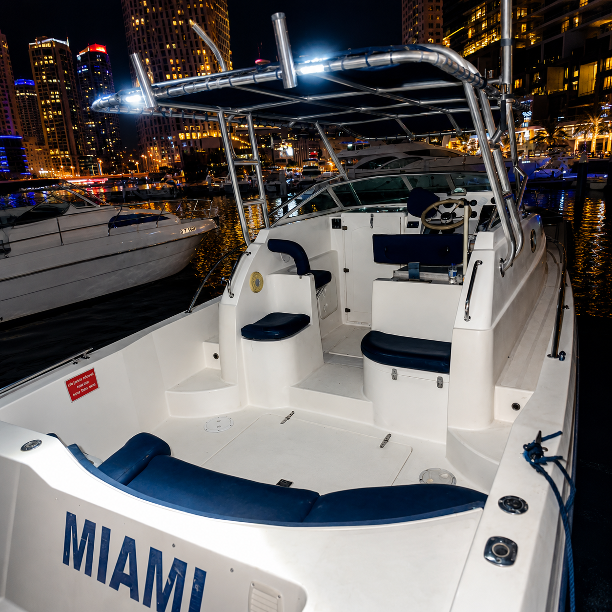 Miami 34ft Fishing Yacht Charter | Private Boat Rental for Up to 10 Guests